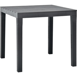 vidaXL Градинска маса, антрацит, 78x78x72 см, пластмаса (48784)