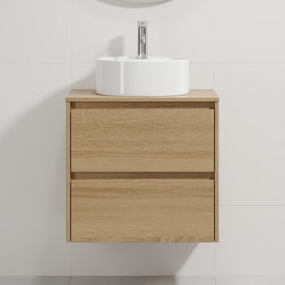 Bath Deluxe Шкаф за баня с мивка TRONDHEIM/VIKEDAL 60x57x46 cm дъб/бял (SETBT0149B)