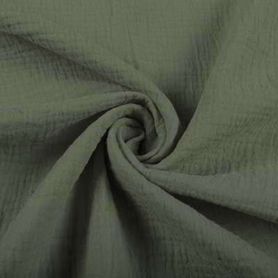 Mušelín dvojitá gázovina MSN-076 Zelená khaki - metráž šírka 140 cm