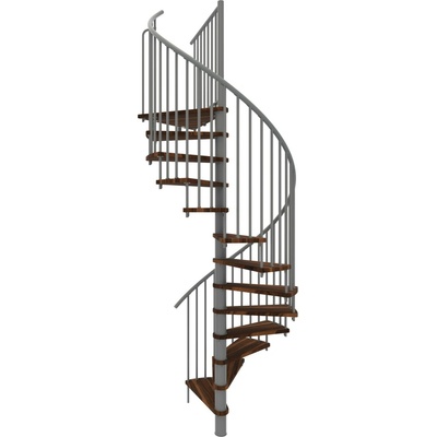 Minka STAIRS Kombinované točité schodiště Spiral Smart ořech/šedá pr. 140 cm