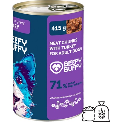 Beefy Buffy Mäsové morčacie kúsočky v omáčke 415 g