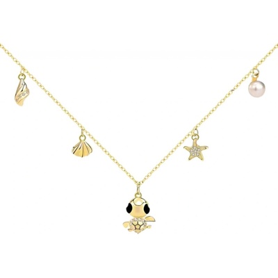 Majya Stříbrný řetízek s přívěsky pozlacený 11013