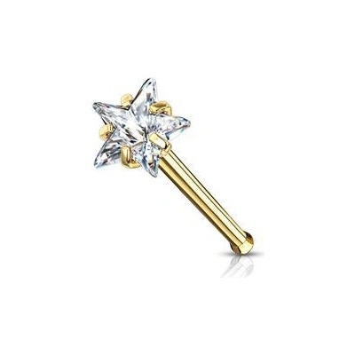 Šperky4U zlacený piercing do nosu hvězdička N0134GDC