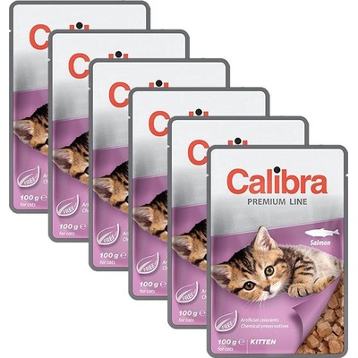 Calibra Котка Котенце парчета с сьомга в сос 6 x 100 г