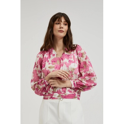 Moodo Розова цветна риза с набрани ръкави Moodo Moodo | Rozov | ЖЕНИ | XS