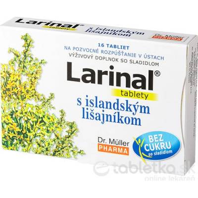 Dr. Müller LARINAL s islandským lišajníkom tbl bez cukru so sladidlom 1x16 ks