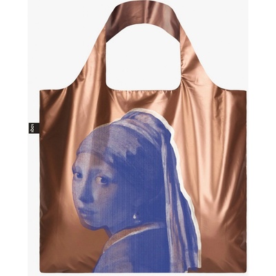 Loqi Nákupní taška JOHANNES VERMEER Gilr with a Pearl Earring Rose Gold Metallic