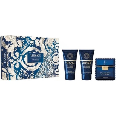 Versace Комплект Man Eau Fraiche Extreme - Парфюмна вода, Душ гел и Афтършейв, 3 х 50 ml