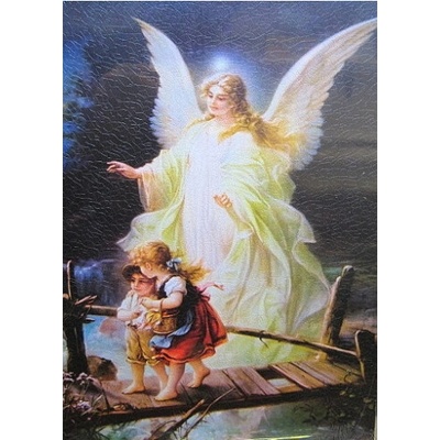 Obrázok na dreve: Anjel strážny (15 x 10)