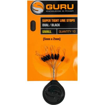 Guru Super Tight line Stops Oval Black 10 ks Velikost: Small