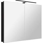 SAPHO Greta - Огледален шкаф с LED осветление 101x70x14 см, 2 врати, матово черно GR105-0035 (GR105-0035)