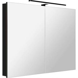 SAPHO Greta - Огледален шкаф с LED осветление 101x70x14 см, 2 врати, матово черно GR105-0035 (GR105-0035)