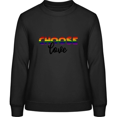 AWDis Dúhová mikina s Nápisom Choose Love čierna