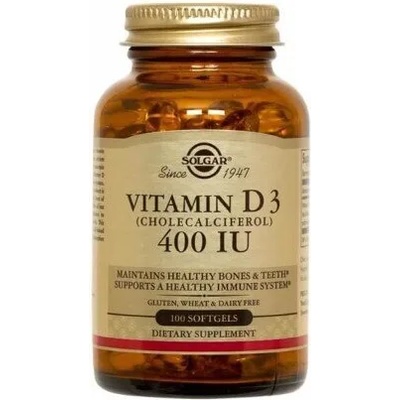 Solgar Хранителна добавка Витамин Д 3 400 IU 100 меки капсули , Solgar Vitamin D3 400IU softgels 100s