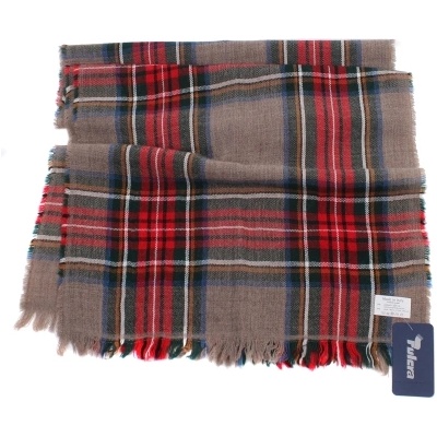 Дамски шал Pulcra Edinburgo 47x200, Червен/Кафяв