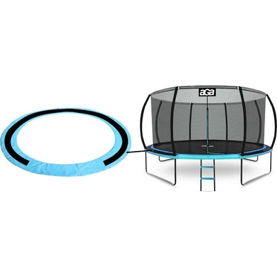 Aga kryt pružin na trampolínu Exclusive s vnitřní síti 430 cm světle modrá / černá