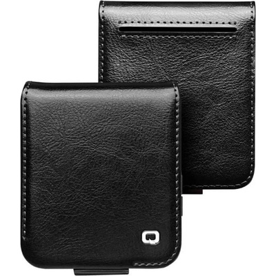 Qialino Кожен Калъф за Samsung Z Flip 7 FE/Z Flip 6, Qialino Book Case, Черен (59066011118181)