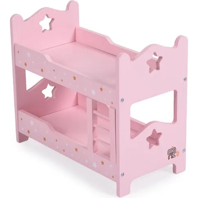 Moni Toys Дървена мебел за кукла - двуетажно легло a003