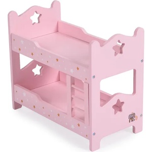 Moni Toys Дървена мебел за кукла - двуетажно легло a003