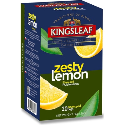 Basilur KINGSLEAF ovocný čaj přebal Zesty Lemon CITRON 20 x 1,8 g