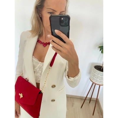 Laura Biaggi Pinky Club elegantná crossbody kabelka RED