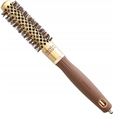 Olivia Garden Expert Blowout Shine Gold a Brown okrúhla fúkacia kefa na vlasy 20 ml