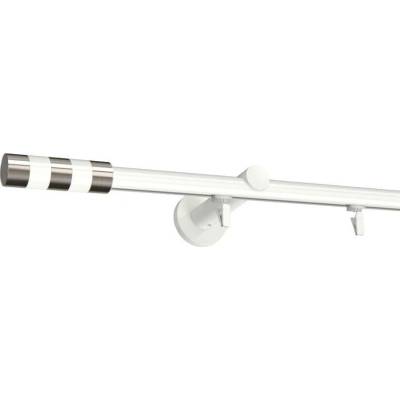 KovovégarnýžeCZ Broadway Imperial 19 mm Dvouřadá jezdec s háčkem bílá lesklá 240 cm