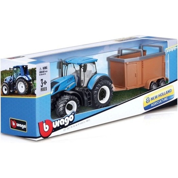 Bburago New Holland T7000 Tractor with HorseTrailer 1:32