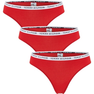 Tommy Hilfiger 3PACK fashion royal red dámske tangá
