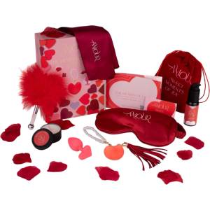 Dream Toys Dreamtoys Amour - вибратор във формата на сърце, подаръчен комплект (червен) - lovesexshop