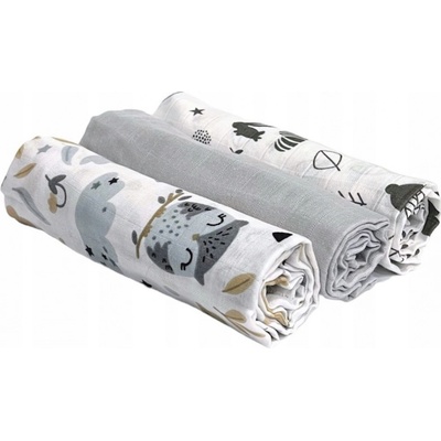 Baby Ono Pleny mušelínové Super soft Šedé 3 ks