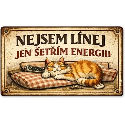 Ceduľa Nejdem línej - jen šetřím energii