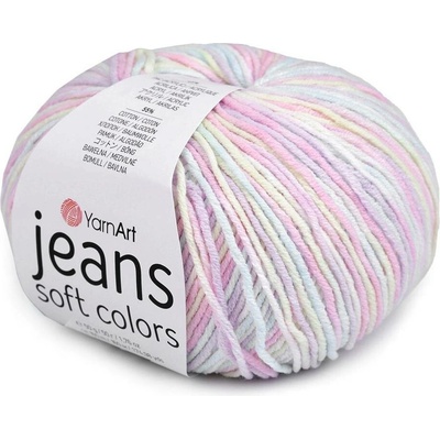 Pletací příze Jeans Soft Color 50 g Varianta: 1 (6212) multikolor, Balení: 1 ks 57089/144886/262600