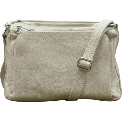 MaxFly kožená crossbody kabelka 5542 béžová