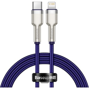 Baseus Кабел Type-C към Lightning, Fast Charging PD20W, 480Mbps, 2.4A, 1m - Baseus Cafule Series Metal (CATLJK-A05) - лилав