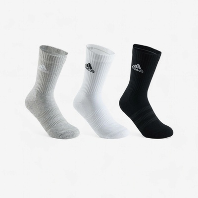 adidas Športové ponožky vysoké 3 páry sivé biele čierne šedá