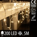 Vianočné osvetlenie LED spojovatelný svetelný záves cencúle DLFJ 200 WW SOMOGYI