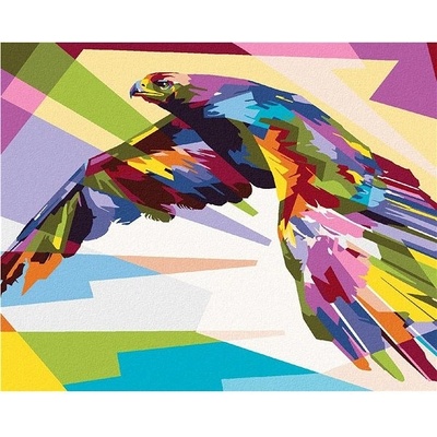 zuty Malování Podle Čísel Barevný Orel V Letu 80 x 100 Cm Plátno Rám