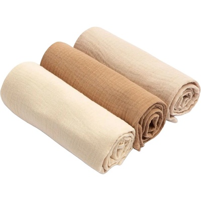 Sensillo Муселинови пелени Sensillo - Uniform Brown, 60 x 80 cm, 3 броя (SILLO-09918)