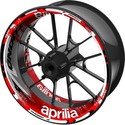 SEFIS jednodílné polepy na kola Aprilia Tuono V4 šedo-červená