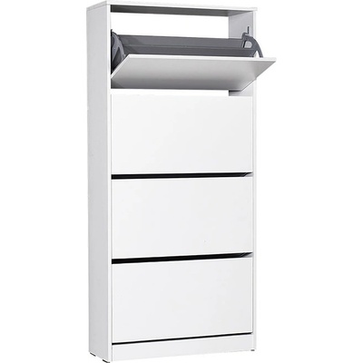 TopMebel Шкаф за обувки Flat Duo TopMebel за 24 чифта в бял цвят 73x26x157cm