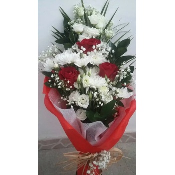 Image 1 of БУКЕТ МИКС ХРИЗАНТЕМА РОЗА И ЕУСТОМА