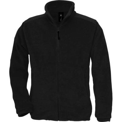 B&C Outdoor Full Zip Fleecová mikina čierna