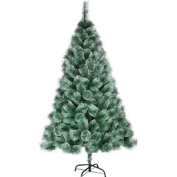 Image 1 of Елха 150 см. зелена с бели връхчета с метална стойка 6562-2