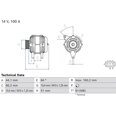 Alternátor BOSCH 0 986 084 990