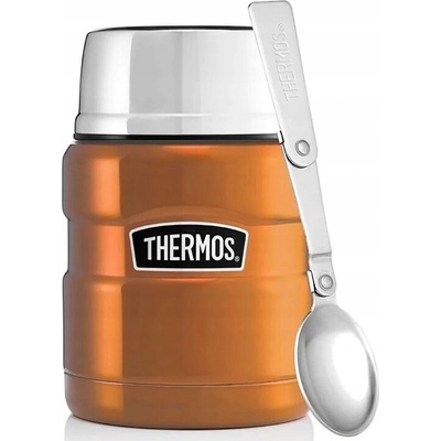 Thermos Style Termoska na jedlo sa skladateľná lyžicou a šálkou 0,47 l medená
