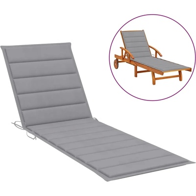 vidaXL Шалте за шезлонг, сиво, 200x70x3 см, Оксфорд плат (314219)