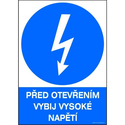 RAFO Samolepka Před otevřením vybij vysoké napětí Velikosti: A5 (15 x 21 cm)