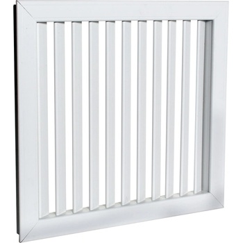 Image 1 of Dalap Бяла вентилационна PVC решетка с фиксирани жалузи 366x210 мм (501)