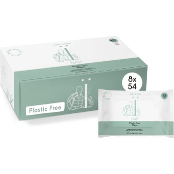 Naif Baby & Kids Plastic Free Wipes мокри кърпички за деца от раждането им 8x54 бр